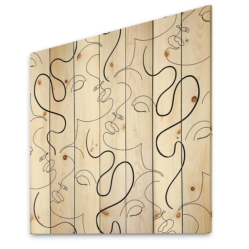 Designart - Monochrome One Line Drawing Portraits