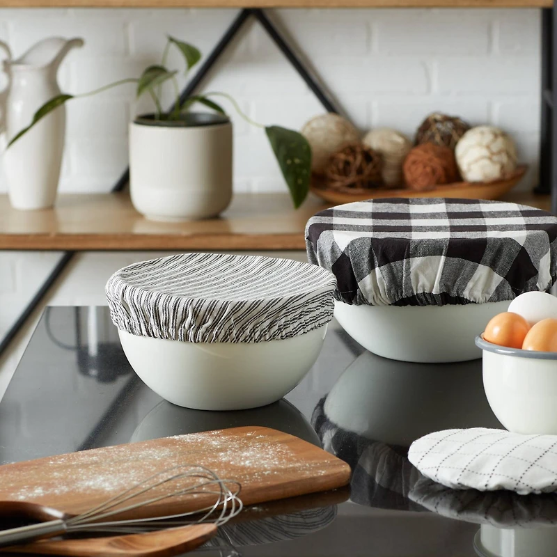 DII® Assorted Black Farmhouse Woven Dish Cover Set