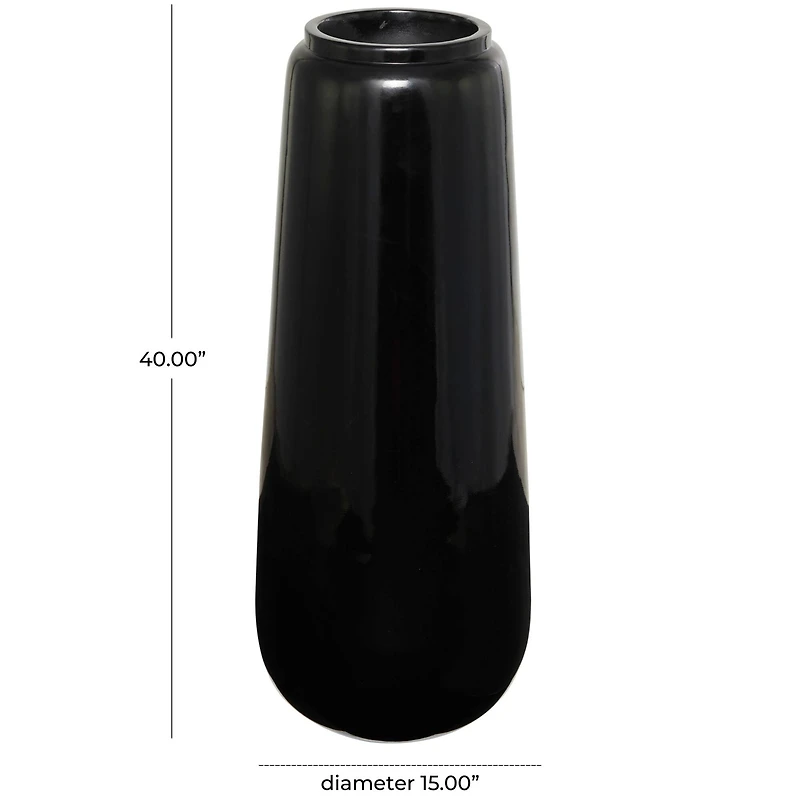 40" Black Modern Vase