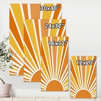 Designart - Minimalist Bright Shining Orange Sun Rays II