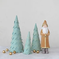 Hello Honey® Mint Green Layered Wool Felt Tree Set with Gold Metallic Stitching