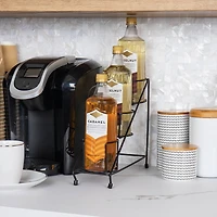 Mind Reader Alloy Collection Black 3-Compartment Graduated Bottle Stand