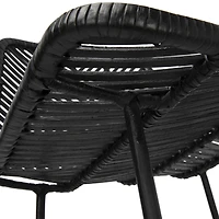 Hello Honey® Black Boho Rattan & Metal Bar Stool