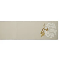 DII® 70" White Pumpkin Embroidered Table Runner