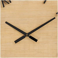 28" Light Brown Wall Clock with Black Metal Frame