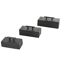 Black Marble Decorative Box with Aluminum Bar Handles, 3ct.