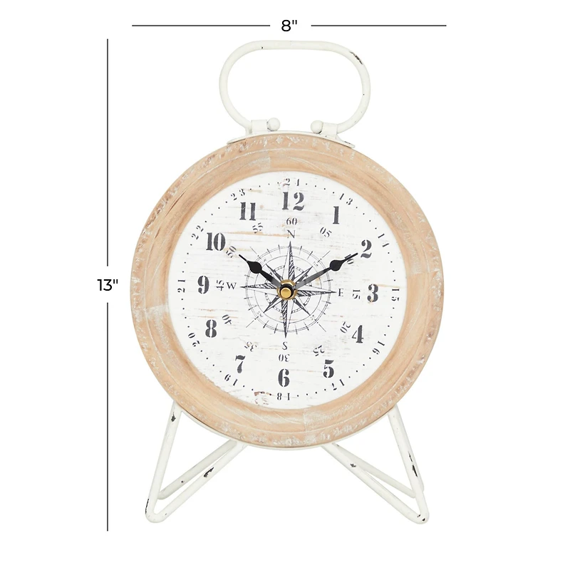 13" Brown Metal Eclectic Clock