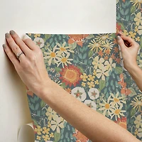 NuWallpaper Sadie Teal Peel & Stick Wallpaper