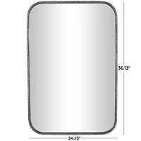 36" Silver Chain Link Framed Wall Mirror