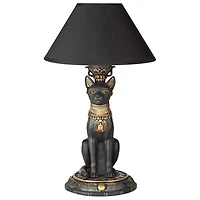 Design Toscano 16.5" Royal Cat Goddess Bastet Sculptural Table Lamp, 2ct.