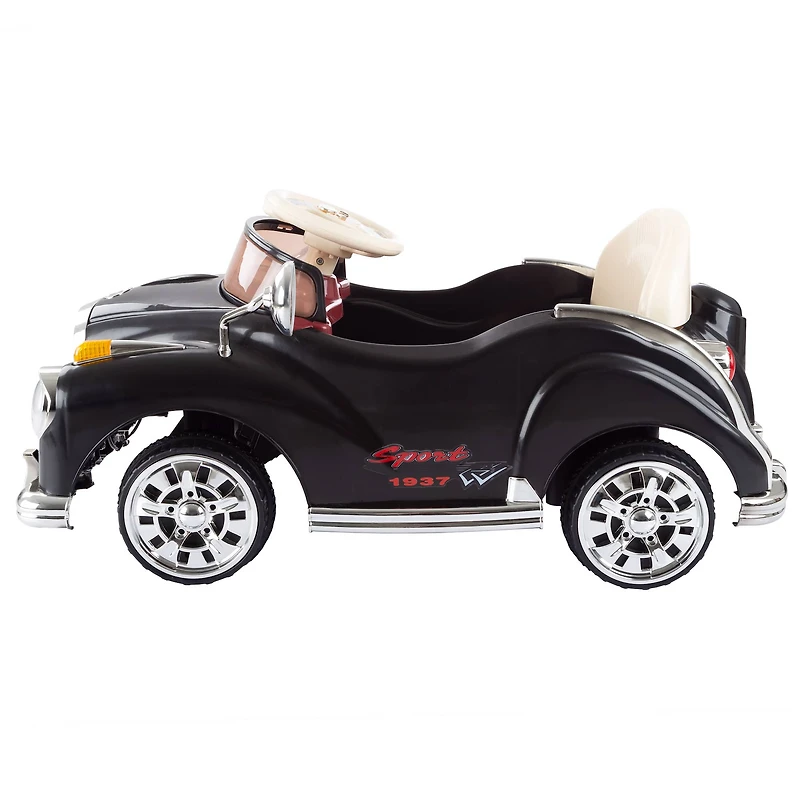 Toy Time Black Battery Powered Ride-On Classic Coupe Car