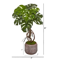 2ft. Monstera Artificial Plant in Stoneware Planter