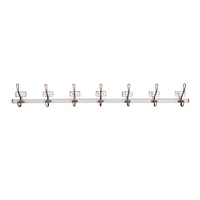 Hello Honey® 40'' Gray Metal Rod with 7 Numbered Wall Hooks