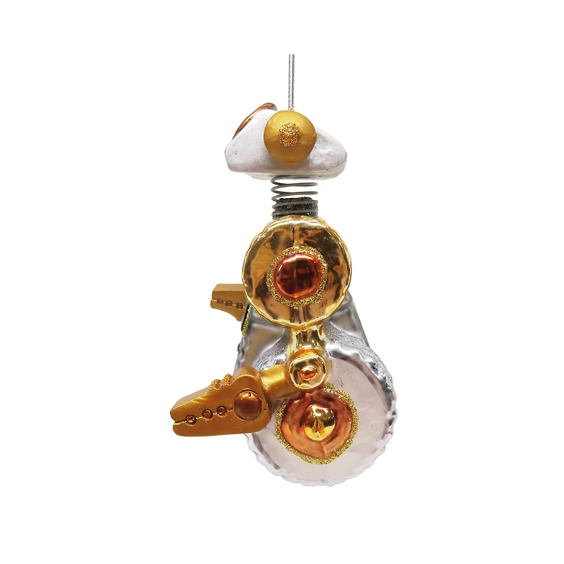 4.25" Gold & Silver Robot Glass Ornament by Ashland®
