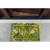DII® J&M Palm Leaves Vinyl Back Coir Doormat