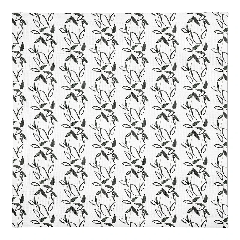 Black Leaf Stripes 10" x 10" Cotton Twill Napkin