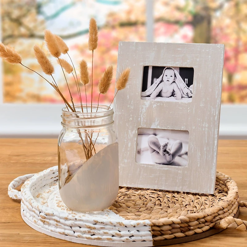 FolkArt® Home Decor™ White & Tan Chalk Paint with Brushes Kit