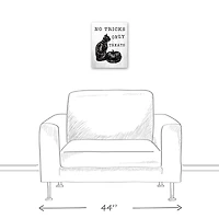 No Tricks Only Treats Black Cat Canvas Wall Art