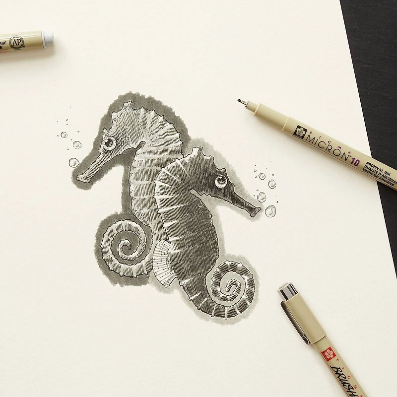 Micron® Brush™ Gray Pen Set