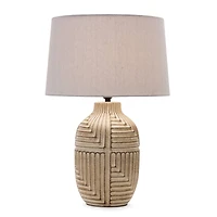 24" Ceramic & Linen Table Lamp
