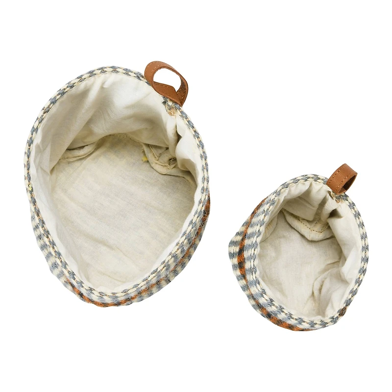 Hello Honey® Rust Striped Woven Jute Basket with Liner Set