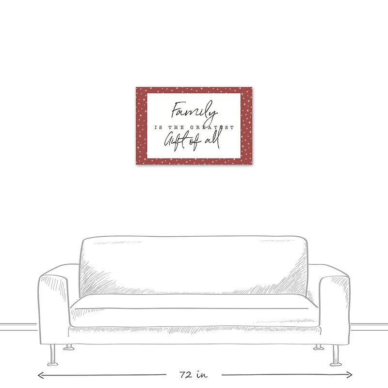 Family Greatest Gift Red Twinkle Canvas Wall Art