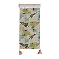 Hello Honey® 72" Green & Blue Hand-Embroidered Christmas Tree Runner