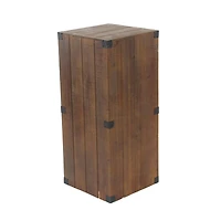 Set of 5" Brown Wood Farmhouse Pedestal Table, 36", 30", 24", 18", 12"