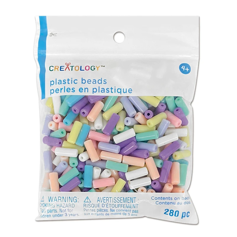 Pastel Plastic Tube Beads by Creatology™, 12.5mm x 5mm