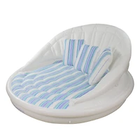 Solstice® 6ft. Inflatable White & Blue Striped Swimming Pool Float