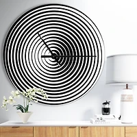 Designart 'Black And White Optical Illusion Modern Wall Clock
