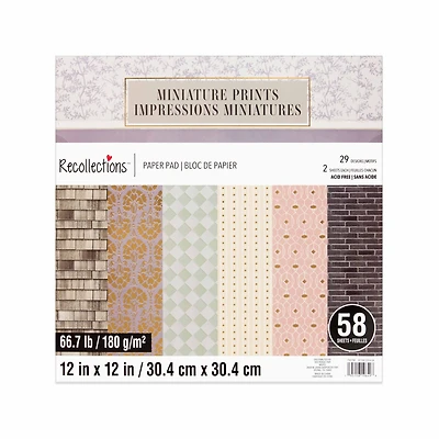 12" x 12" Miniature Prints Paper Pad by Recollections™, 58 Sheets