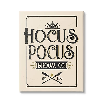 Stupell Industries Hocus Pocus Broom Co Sign Canvas Wall Art
