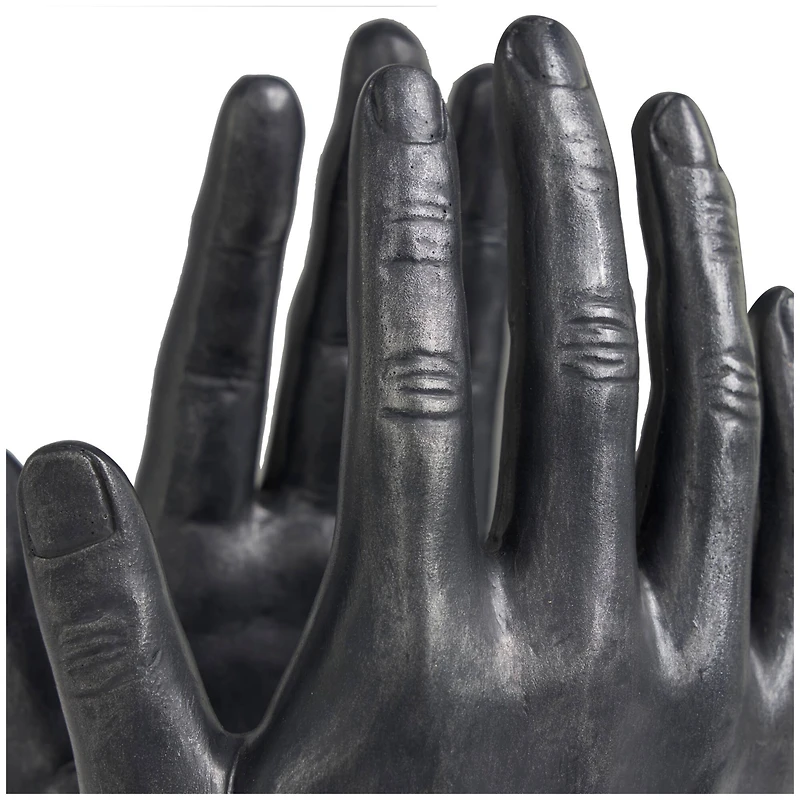 9.5" Black Polystone Hand Bookends, 2ct.