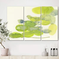 Designart - Handpainted Green Leaves Impression