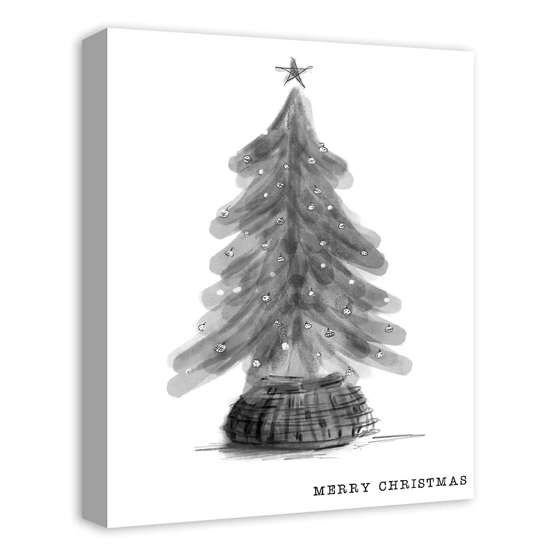 Neutral Christmas Tree Canvas Wall Art