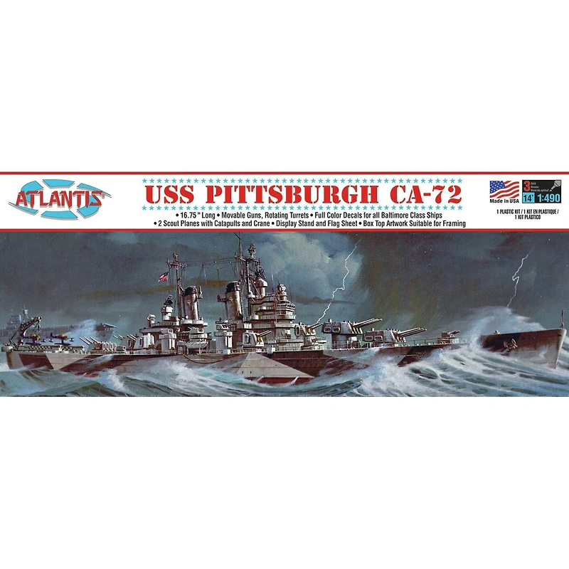 Atlantis® USS Pittsburgh CA-72 Heavy Cruiser Plastic Model Kit