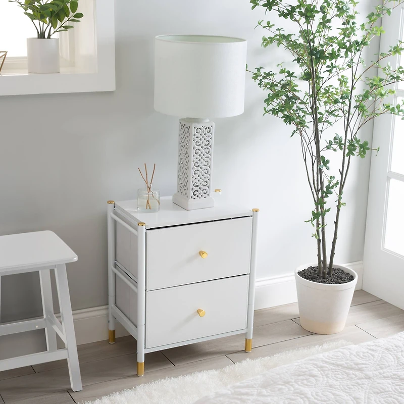 Simplify 2 Drawer Luxury Nightstand