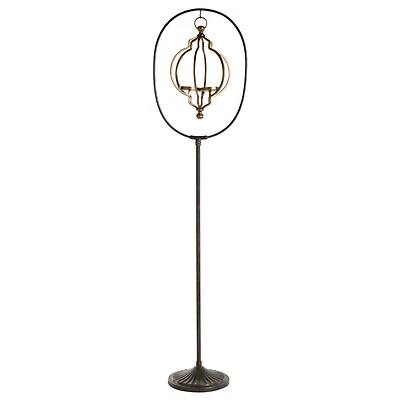 Black Metal Eclectic Candle Holder Lantern, 60" x 15" x 12"