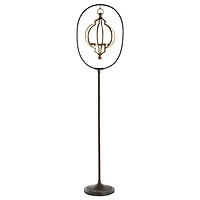 Black Metal Eclectic Candle Holder Lantern, 60" x 15" x 12"