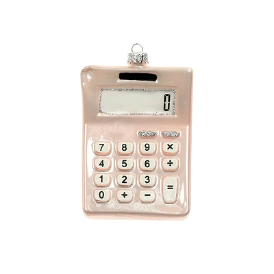 4.25" Pink Calculator Glass Ornament by Ashland®