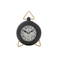 9" Black Metal Farmhouse Table Clock
