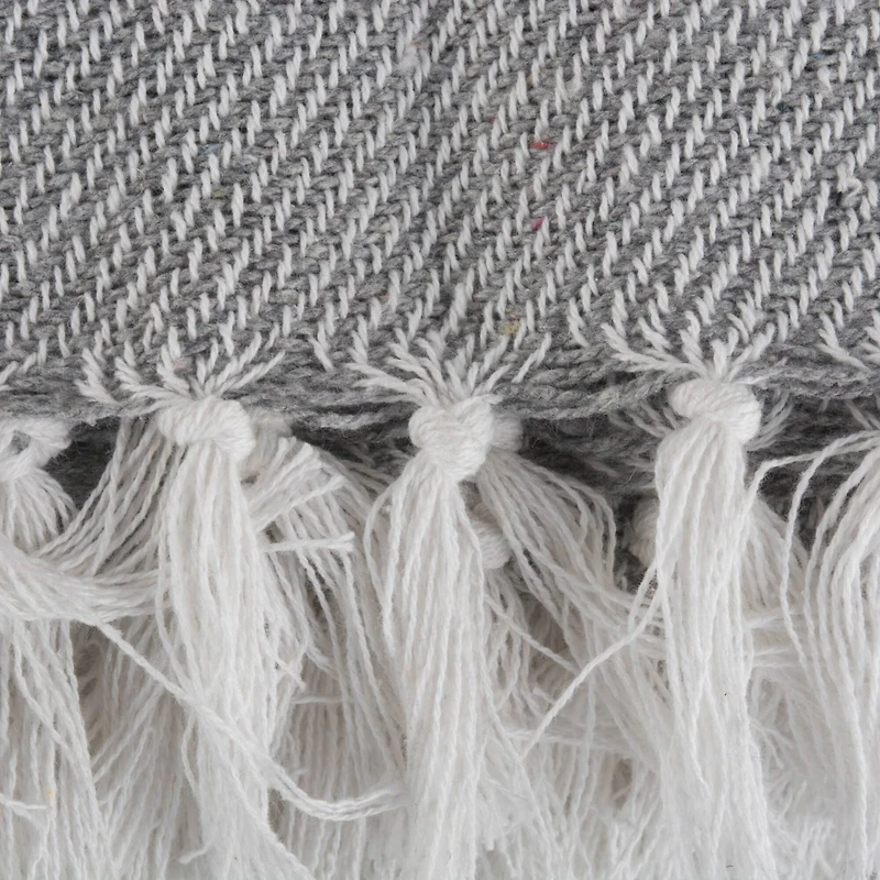 DII® Gray & White Thin Stripe Throw