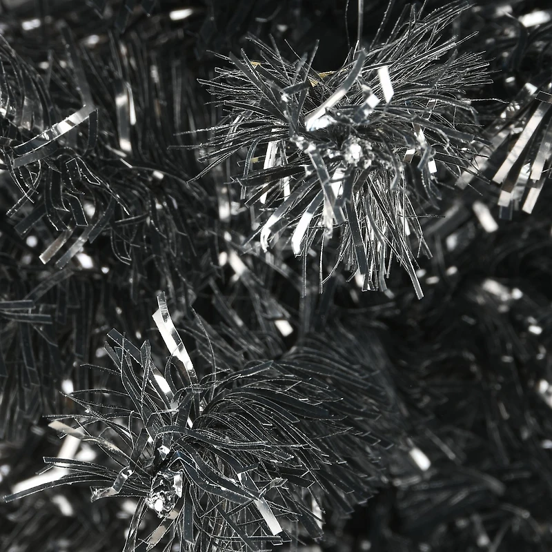 24" Unlit Black Tinsel Artificial Christmas Tree
