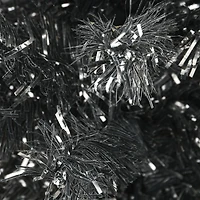 24" Unlit Black Tinsel Artificial Christmas Tree