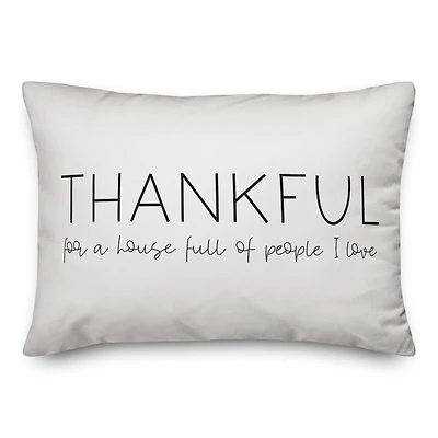 Thankful For A House Full Of People 20" x 14" Throw Pillow