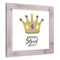 Bourbon Street Queen Crown Western White Framed Print