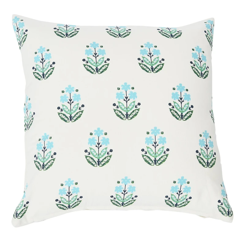 Hello Honey® 20'' Square Floral Print Cotton Pillow Cover