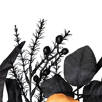 22" Red & Gold Roses with Black Foliage Halloween Wreath