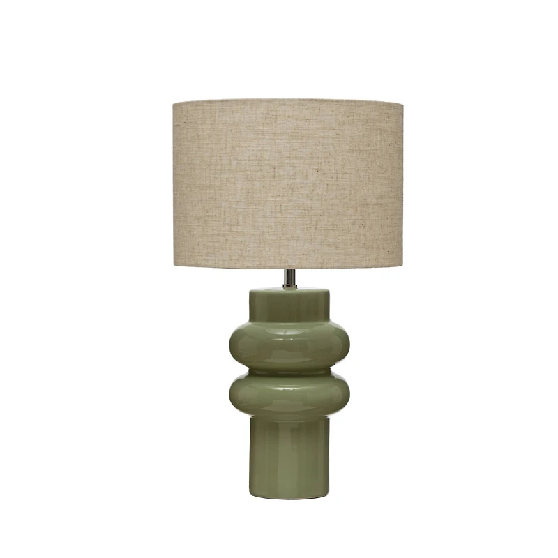 Hello Honey® 20.5" Stoneware Table Lamp with Linen Shade and Inline Switch